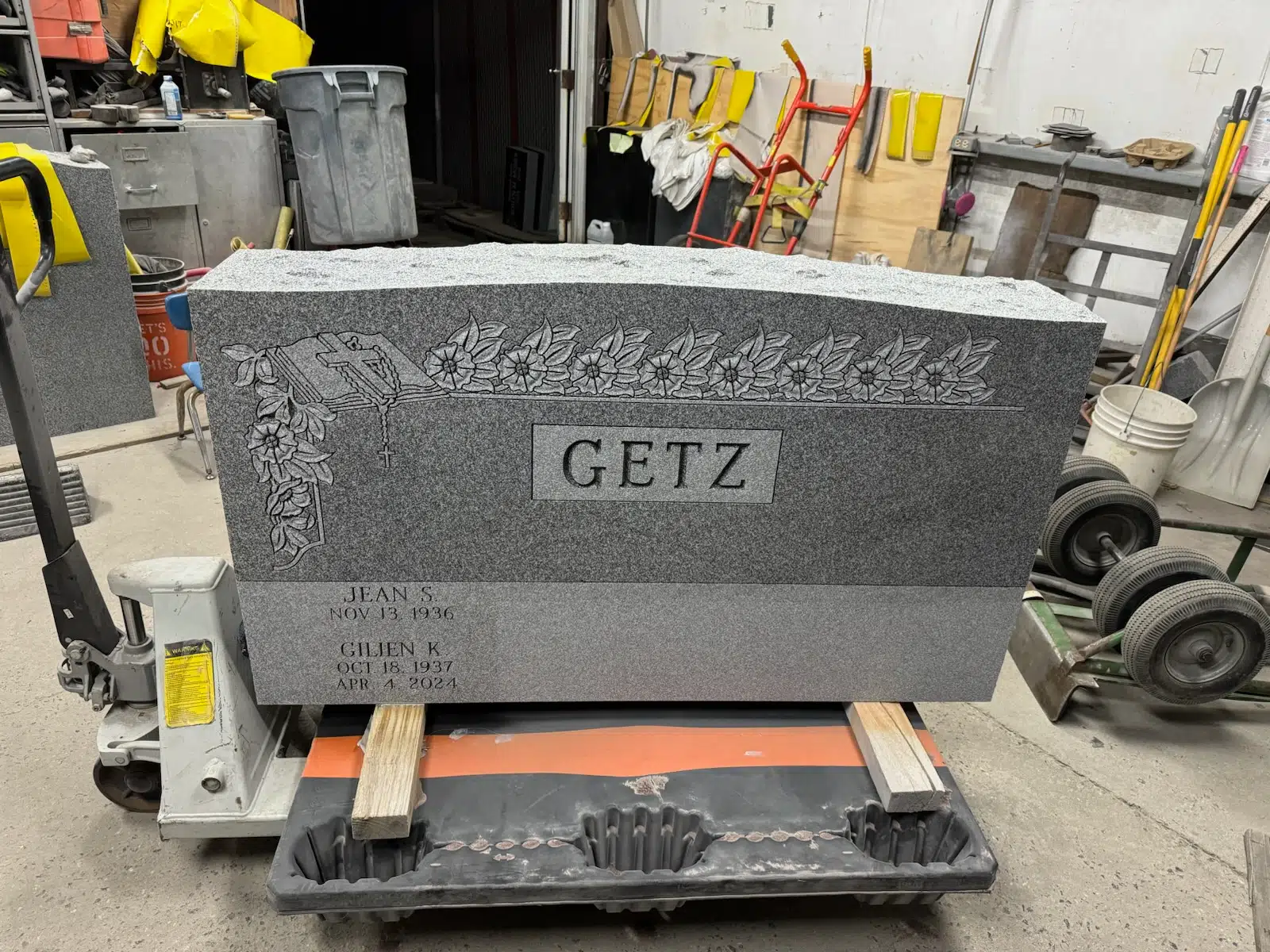 granite Headstone Inscription hand-carved by Inscription Guide in NJ — image 2