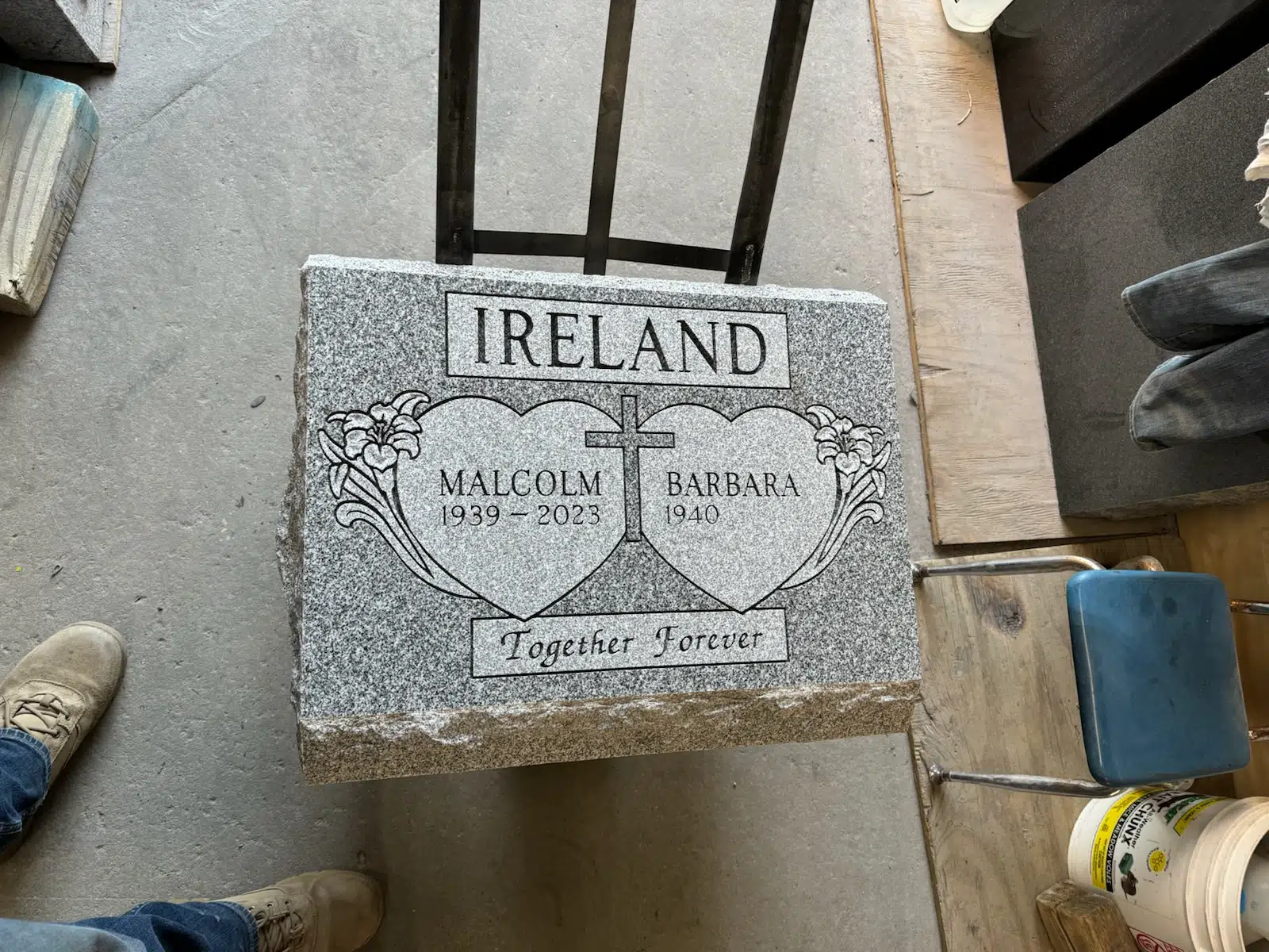 granite Headstone Inscription hand-carved by Inscription Guide in NJ — image 4